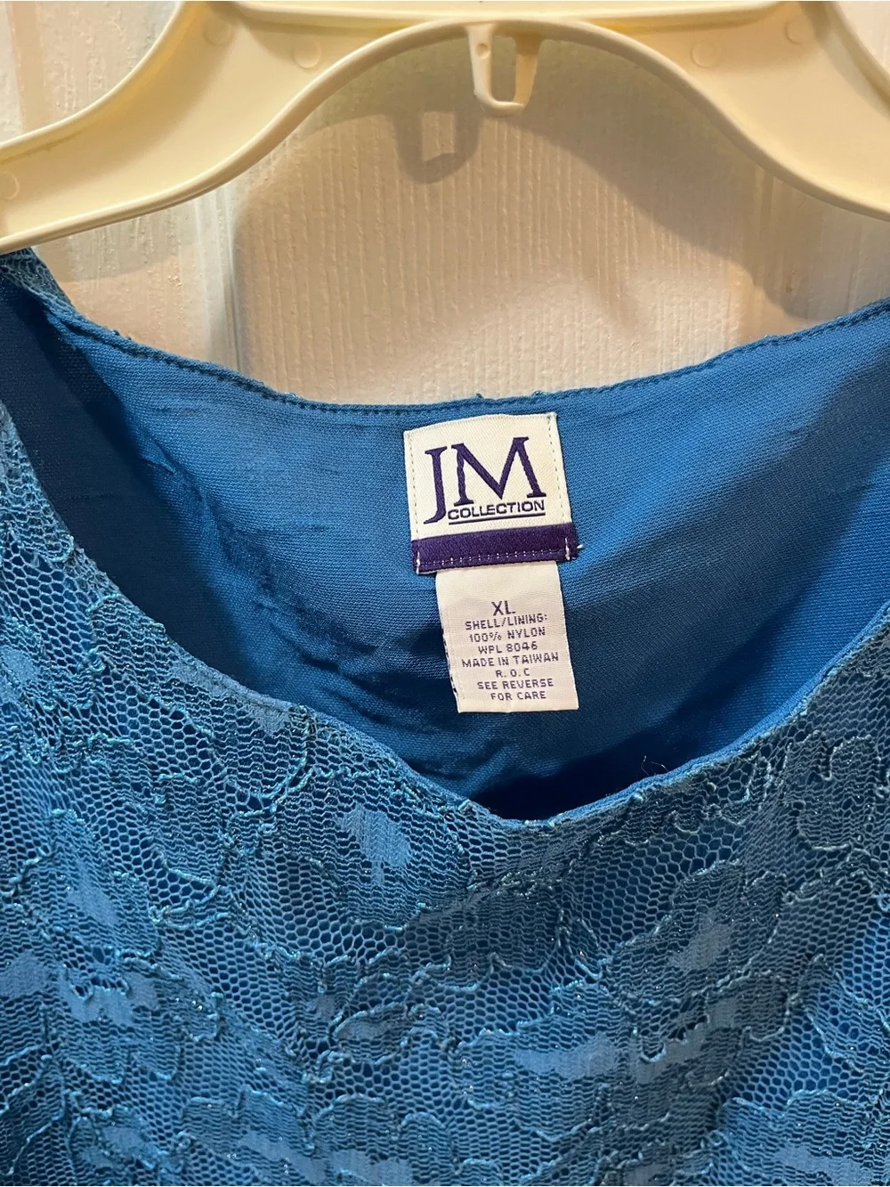 JM Collection New Chic Teal Lace Lined Sleeveless Shell Top Size XL - Picture 2 of 7